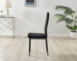 FurnitureboxUK Carson White Marble Effect Dining Table & 6 Velvet Milan Black Leg Chairs - thumbnail 5