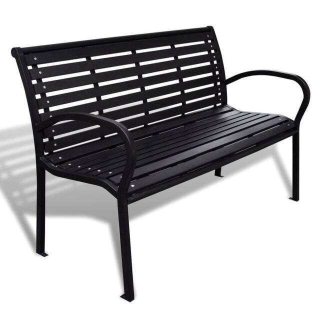Berkfield Home Garden Bench 125 cm Steel & WPC Black - image 1