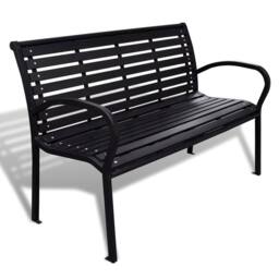 Berkfield Home Garden Bench 125 cm Steel & WPC Black - thumbnail 1