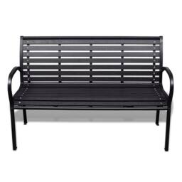 Berkfield Home Garden Bench 125 cm Steel & WPC Black - thumbnail 2