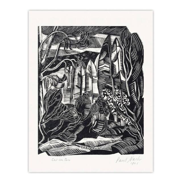"Artery8 Winter in Hampden Black White Landscape Nash Wall Art Poster Print - Size: W12"" x H16""" - image 1