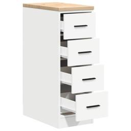 Berkfield Home Garage Storage Cabinet White 30x51x85 cm Solid Wood Pine - Size: 30 x 51 x 85 cm - thumbnail 5
