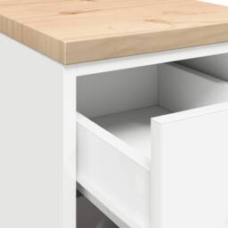 Berkfield Home Garage Storage Cabinet White 30x51x85 cm Solid Wood Pine - Size: 30 x 51 x 85 cm - thumbnail 9