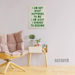 "Artery8 I Am What I Choose To Become Bold Inspirational Canvas Wall Art Print in Green - Size: W12"" x H16""" - thumbnail 3