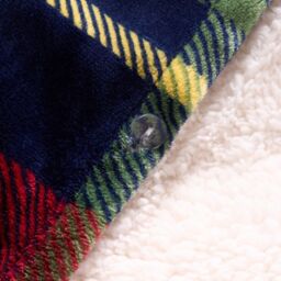 OHS Tartan Fleece Duvet Cover Bedding Set Pillowcase Winter Check Sherpa Soft Set in Red - Size: Double - thumbnail 5