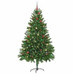 Berkfield Home Christmas Tree with 300 LEDs with Stand Green 210 cm PE - thumbnail 3