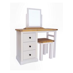 Cabinet Bits Loreo 3 Drawer Dressing Table Set Brass Knob in Light Grey - thumbnail 1