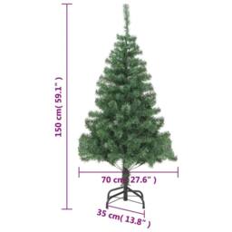 Berkfield Home Dense Artificial Christmas Tree with Stand 150 cm 380 Branches in Green - thumbnail 6