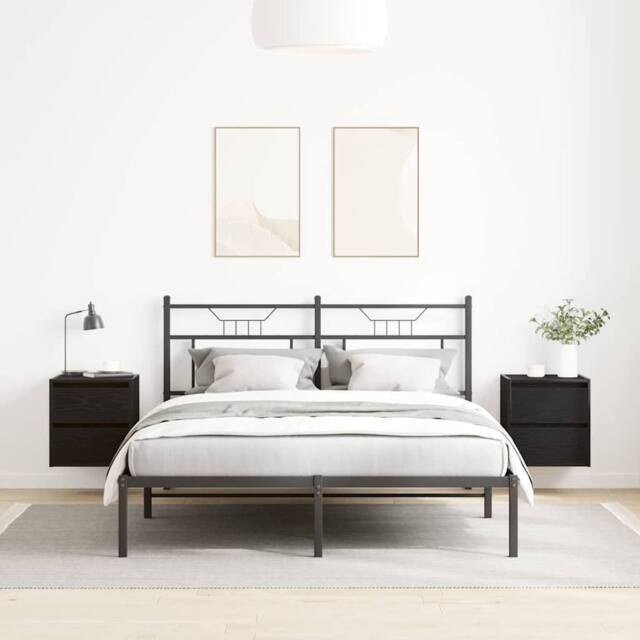 Berkfield Home Durable Wall-mounted Bedside Cabinets 2 pcs Black Oak 38x34x40 cm - Size: 38 x 34 x 40 cm - image 1