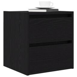 Berkfield Home Durable Wall-mounted Bedside Cabinets 2 pcs Black Oak 38x34x40 cm - Size: 38 x 34 x 40 cm - thumbnail 4