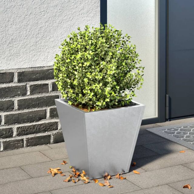Berkfield Home Garden Planter 30x30x30 cm Galvanised Steel in Grey - Size: 30 x 30 x 30 cm - image 1