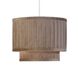 Lighting Collection Taupe 2 Tier 30Cm Velvet Wide Pleat Shade Lamp Shade - thumbnail 2