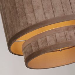 Lighting Collection Taupe 2 Tier 30Cm Velvet Wide Pleat Shade Lamp Shade - thumbnail 4