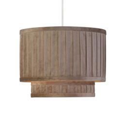 Lighting Collection Taupe 2 Tier 30Cm Velvet Wide Pleat Shade Lamp Shade - thumbnail 1