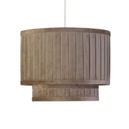 Lighting Collection Taupe 2 Tier 30Cm Velvet Wide Pleat Shade Lamp Shade - thumbnail 3