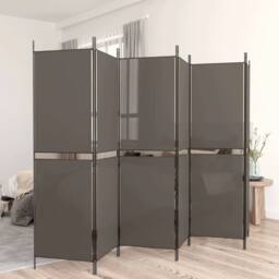 Berkfield Home 6-Panel Room Divider Anthracite 300x180 cm Fabric in Black
