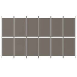 Berkfield Home 6-Panel Room Divider Anthracite 300x180 cm Fabric in Black - thumbnail 3