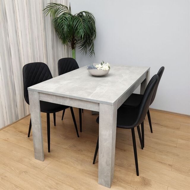 KOSY KOALA Modern Dining Table Set With 4 Black Faux Leather Chairs Dining Room Furniture in Brown - image 1