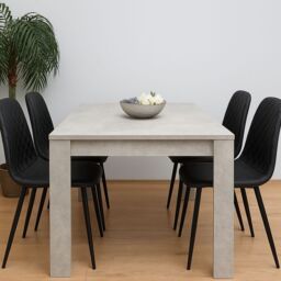 KOSY KOALA Modern Dining Table Set With 4 Black Faux Leather Chairs Dining Room Furniture in Brown - thumbnail 2