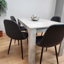 KOSY KOALA Modern Dining Table Set With 4 Black Faux Leather Chairs Dining Room Furniture in Brown - thumbnail 7