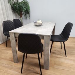 KOSY KOALA Modern Dining Table Set With 4 Black Faux Leather Chairs Dining Room Furniture in Brown - thumbnail 5