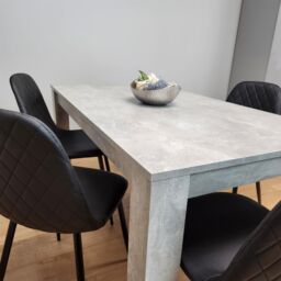 KOSY KOALA Modern Dining Table Set With 4 Black Faux Leather Chairs Dining Room Furniture in Brown - thumbnail 8