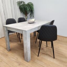 KOSY KOALA Modern Dining Table Set With 4 Black Faux Leather Chairs Dining Room Furniture in Brown - thumbnail 3