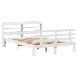 Berkfield Home Beautiful Bed Frame with Headboard without Mattress White 160x200 cm - thumbnail 1
