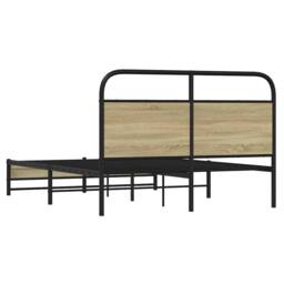 Berkfield Home Elegant Bed Frame Frame 120x190 cm Small Double Sonoma Oak Wood in Light Oak - thumbnail 7