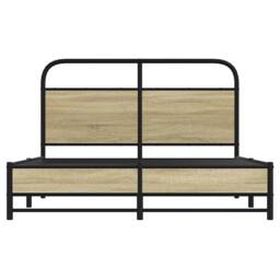 Berkfield Home Elegant Bed Frame Frame 120x190 cm Small Double Sonoma Oak Wood in Light Oak - thumbnail 5