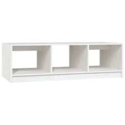 Berkfield Home Coffee Table White 110x50x34 cm Solid Pinewood - Size: 110 x 50 x 34 cm - thumbnail 2