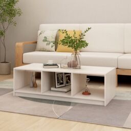 Berkfield Home Coffee Table White 110x50x34 cm Solid Pinewood - Size: 110 x 50 x 34 cm - thumbnail 1