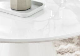 FurnitureboxUK Palma Round Coffee Table with Pedestal Pillar Base & Semi-Matte or High Gloss Finish for Modern Minimalist Industrial Look in White - thumbnail 3