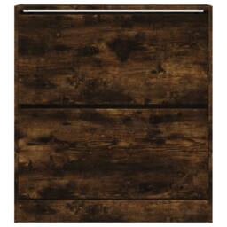 Berkfield Home Shoe Cabinet Smoked Oak 80x21x87.5 cm Engineered Wood in Brown - thumbnail 5