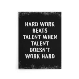 "Artery8 Inspirational Quote Hard Work Beats Talent Canvas Wall Art Print in Black - Size: W18"" x H24""" - thumbnail 1