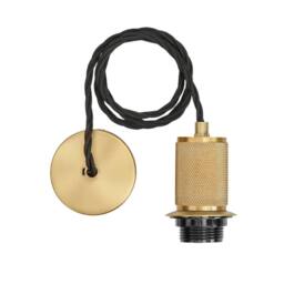 Industville Knurled Glass Globe Pendant Light - 9 Inch - Clear in Metallic Gold - Size: 9 inches - thumbnail 3