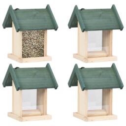 Berkfield Home Bird Feeders 4 pcs Firwood in Beige - thumbnail 2