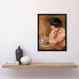 Artery8 Pierre Auguste Renoir Framed Wall Art Print Cup of Chocolate in Orange - Size: A4 - thumbnail 2