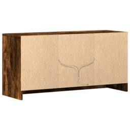Berkfield Home TV Cabinet with LED Smoked Oak 100x34x50 cm Engineered Wood in Brown - Size: 100 x 34 x 50 cm - thumbnail 8