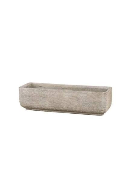 KDMD Cream Textured Elemental Hortus Trough 13cm x 50cm x 15cm in Stone - Size: 13 cm x 50 cm x 15 cm - image 1