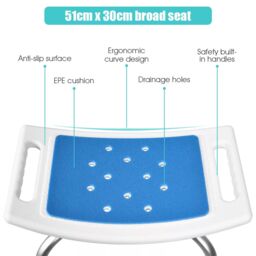 Costway Bath Chair Height Adjustable Padded Tub Shower Bench Seat Portable Bathroom Stool - thumbnail 4