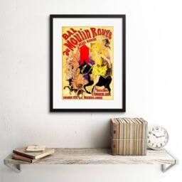 "Artery8 Vintage Advert Moulin Rouge Paris France Dancers Framed Wall Art Print in Red - Size: W12"" x H16""" - thumbnail 2