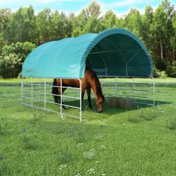 Berkfield Home Livestock Tent PVC 3.7x3.7 m Green - thumbnail 1