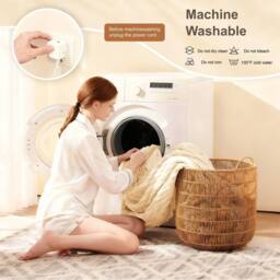 Alivio Premium Electric Heated Blanket with 7 Heat Levels & 9 Timer Modes in Beige - Size: 130 cm x 160 cm - thumbnail 5