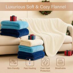 Alivio Premium Electric Heated Blanket with 7 Heat Levels & 9 Timer Modes in Beige - Size: 130 cm x 160 cm - thumbnail 7