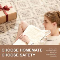Alivio Premium Electric Heated Blanket with 7 Heat Levels & 9 Timer Modes in Beige - Size: 130 cm x 160 cm - thumbnail 4