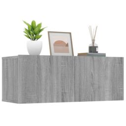 Berkfield Home TV Cabinets 2 pcs Grey Sonoma 80x30x30 cm Engineered Wood - Size: 80 x 30 x 30 cm - thumbnail 4