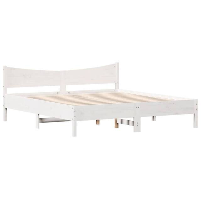 Berkfield Home Beautiful Bed Frame without Mattress White 200x200 cm Solid Wood Pine - image 1
