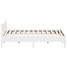 Berkfield Home Beautiful Bed Frame without Mattress White 200x200 cm Solid Wood Pine - thumbnail 5