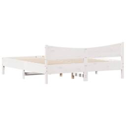 Berkfield Home Beautiful Bed Frame without Mattress White 200x200 cm Solid Wood Pine - thumbnail 6